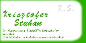 krisztofer stuhan business card